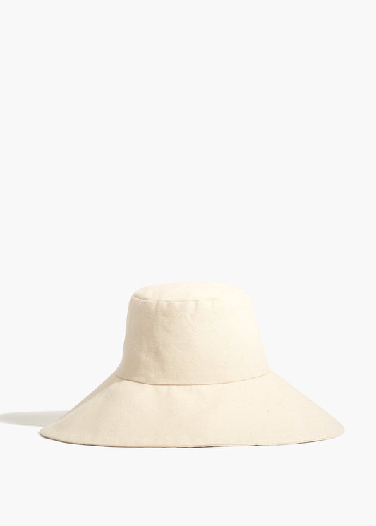 Wide brim canvas hat in natural