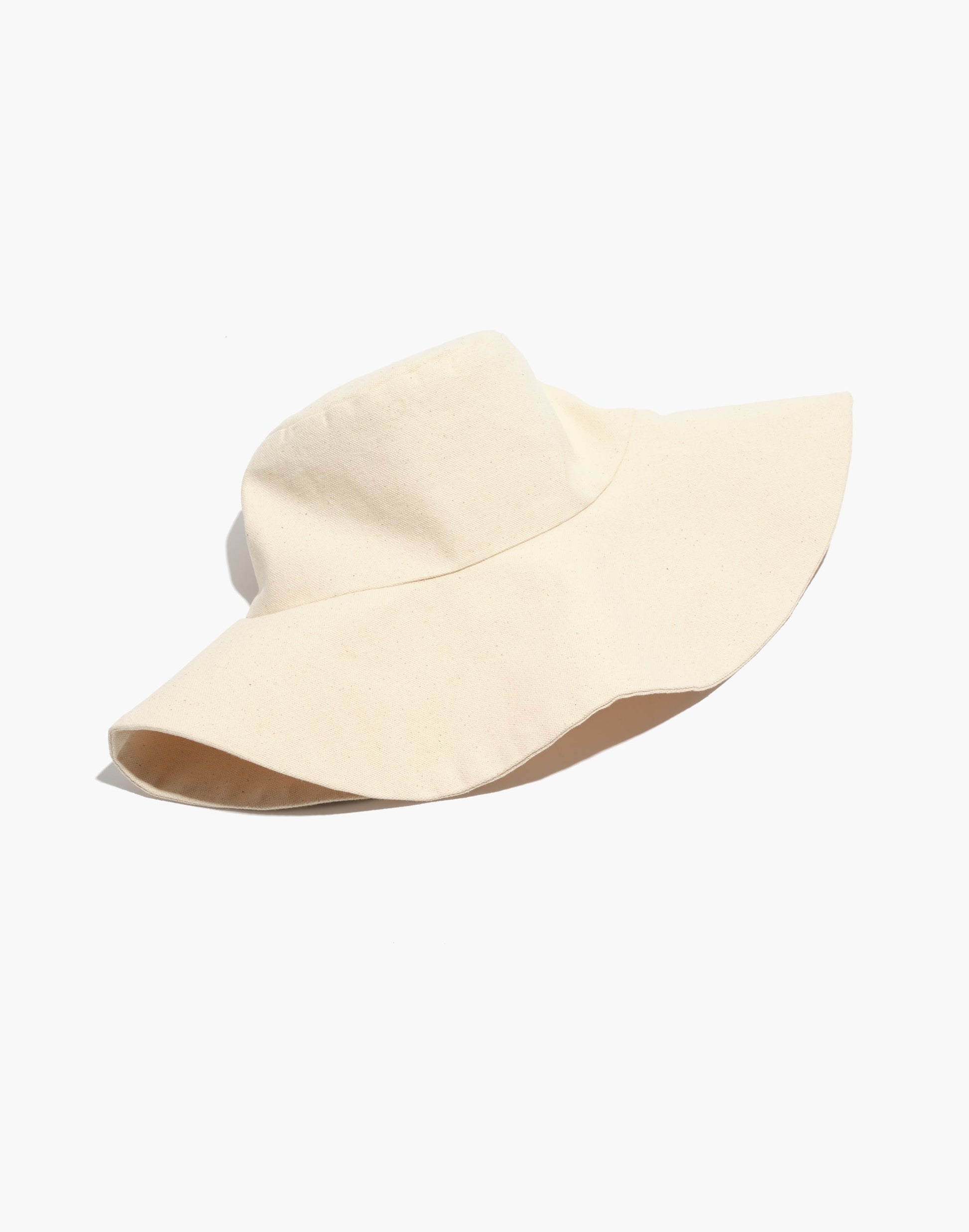 Wide brim canvas hat in natural